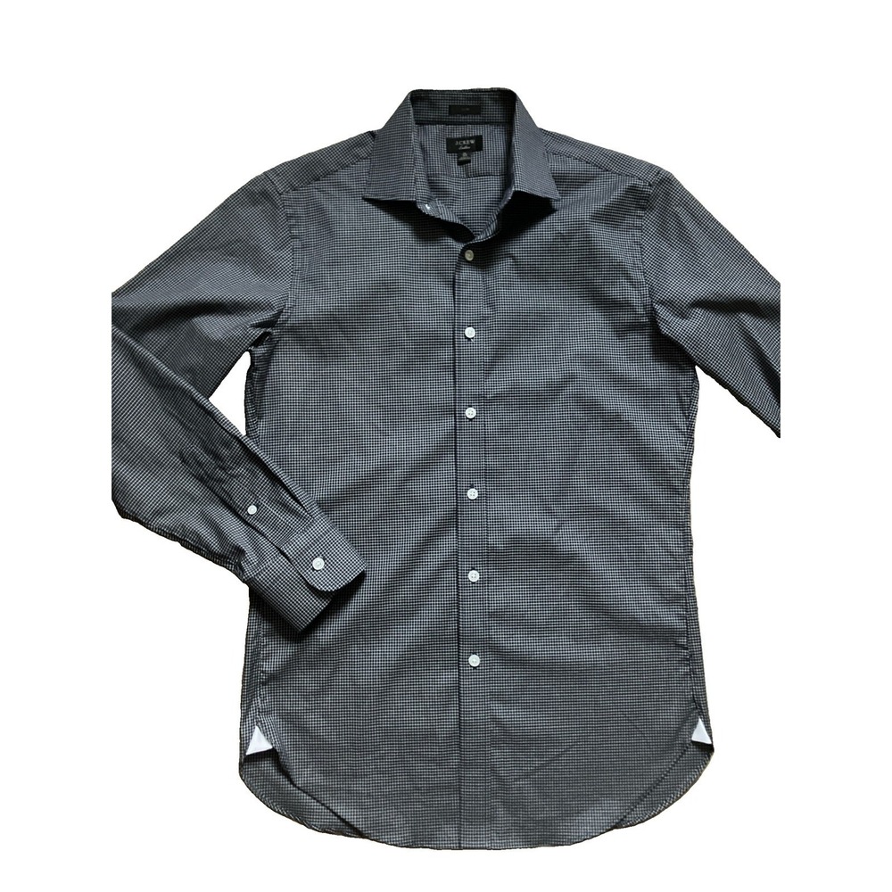 J Crew Ludlow‎ Slim Men's Size 15/33 Dress Shirt Dark Blue White Check